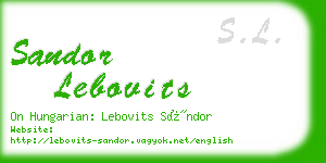 sandor lebovits business card